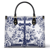 Catholight  The Cross Amidst Blooming Faith Leather Bag