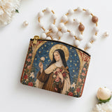 Catholight St. Thérèse of Lisieux Shower of Roses Leather Rosary Pouch
