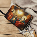 Catholight  Coronation Of Mary Leather Wallet Purse