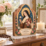 Catholight Wooden Faith Block - Saint Therese Done with Love