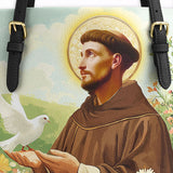Catholight Harmony of Saint Francis Leather Tote Bag