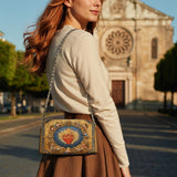 Catholight Sacred Heart of Divine Leather Crossbody Bag