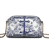 Catholight The Cross Amidst Blooming Faith Leather Crossbody Bag