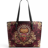 Catholight Sacred Flame Leather Tote Bag