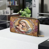 Catholight  Divine Madonna And Child Leather Wallet Purse