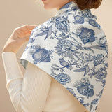 Catholight Sacred Elegance: Blue and White Devotion Square Scarf