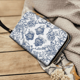 Catholight  Sacred Elegance: Blue and White Devotion - Leather Wallet Purse