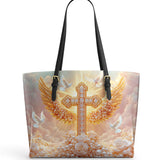 Catholight Dove of Peace Leather Tote Bag