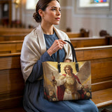 Catholight Guardian of Light Leather Tote Bag