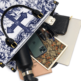 Catholight  The Cross Amidst Blooming Faith Leather Bag