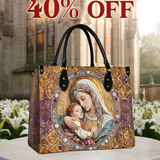 Catholight  Divine Madonna And Child Leather Bag