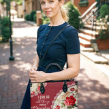 Catholight  Blooming With Faith Personalized Leather Bag