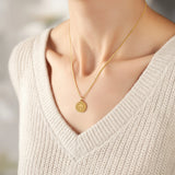 Catholight Sacred Heart and Cross Necklace in Gold Vermeil