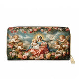 Catholight  Halo Of Roses Leather Wallet Purse