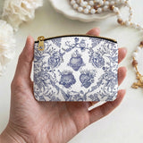 Catholight Sacred Elegance: Blue and White Devotion Leather Rosary Pouch