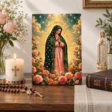 Catholight Halo Of Roses Devotional Wooden Art