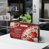 Catholight Blooming With Faith Personalized Leather Wallet Purse