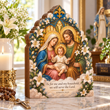 Catholight Wooden Faith Block - Holy Family As for Me and My Household