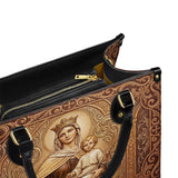 Catholight Lady Of Mount Carmel Personalized Leather Bag