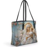 Catholight  Celestial Love Keeper  Leather Tote Bag