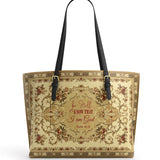 Catholight Psalm of Peace Leather Tote Bag