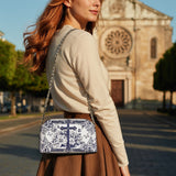 Catholight The Cross Amidst Blooming Faith Leather Crossbody Bag