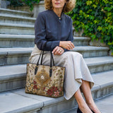Catholight Eucharistic Bloom Leather Tote Bag