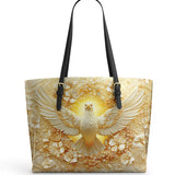 Catholight Wings of Serenity Leather Tote Bag