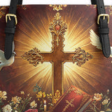 Catholight Radiance of the Cross Leather Tote Bag