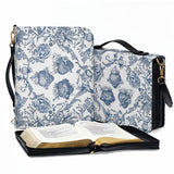 Catholight Sacred Elegance: Blue and White Devotion Bible Cover