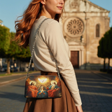 Catholight Coronation Of Mary Leather Crossbody Bag