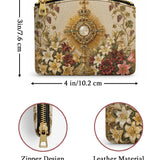 Catholight Eucharistic Bloom Leather Rosary Pouch