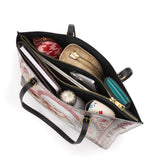 Catholight  Sacred Serenity: The Madonna’s Tender Embrace Leather Tote Bag