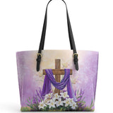 Catholight Faithful Bloom Leather Tote Bag