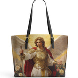 Catholight Guardian of Light Leather Tote Bag