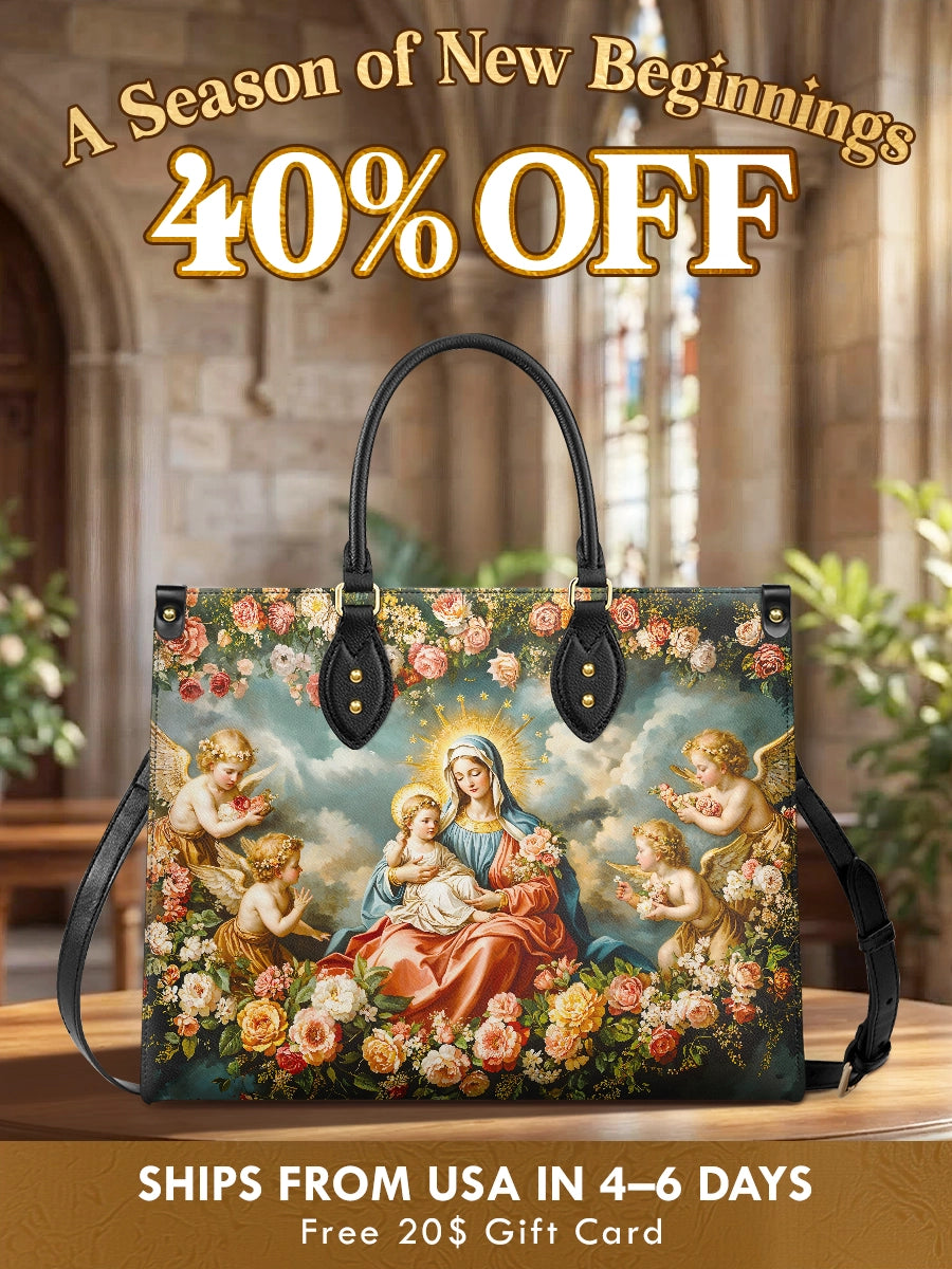 Catholight  Halo Of Roses Leather Bag