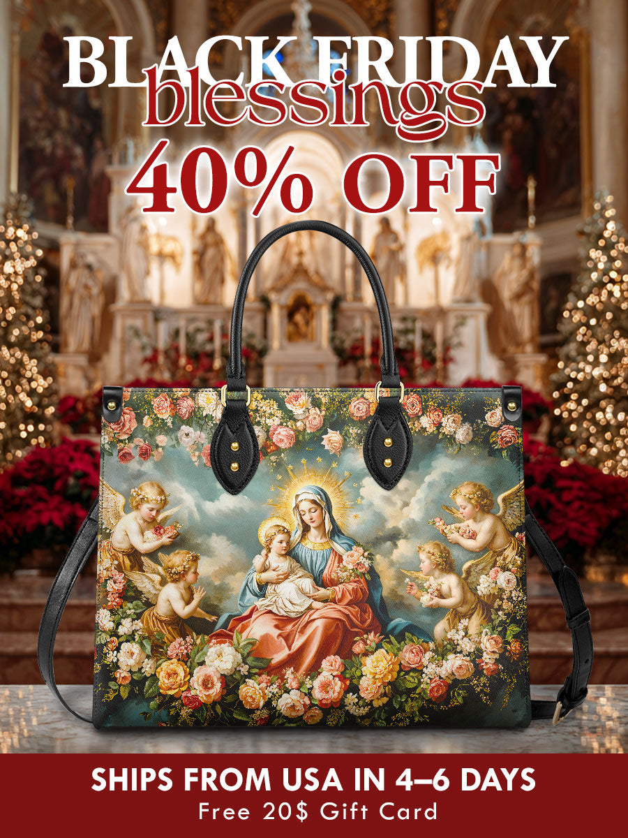 Catholight  Halo Of Roses Leather Bag