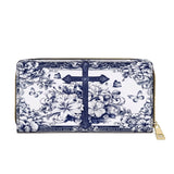 Catholight The Cross Amidst Blooming Faith - Leather Wallet Purse