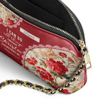 Catholight Blooming With Faith Personalized Leather Crossbody Bag