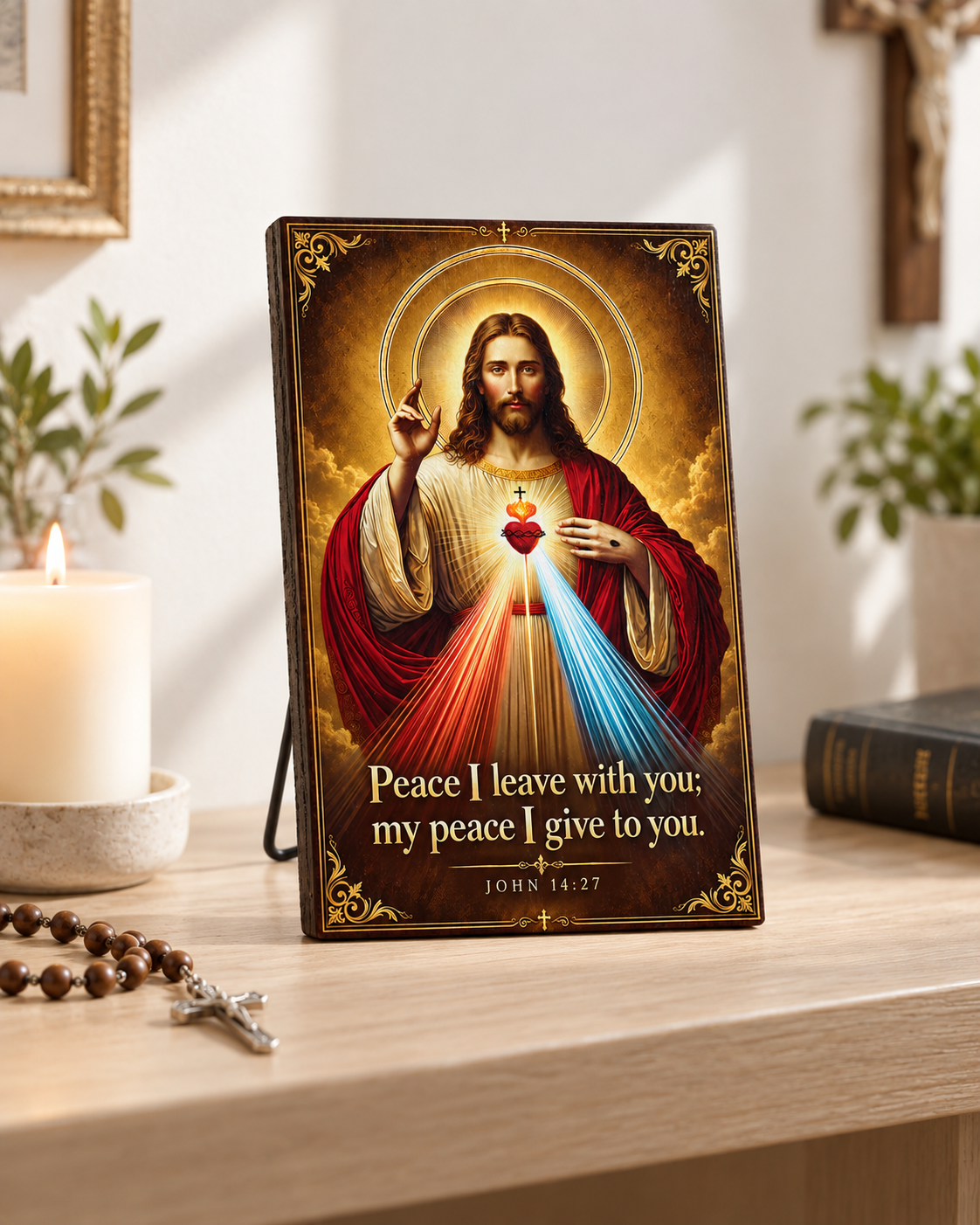 Catholight A Testament of Grace and Compassion Wooden Art Quote