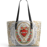 Catholight Immaculate Heart of Mary Elegance Leather Tote Bag