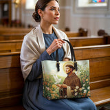 Catholight Harmony of Saint Francis Leather Tote Bag