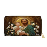 Catholight  Guardian of Faith and Purity - Leather Wallet Purse