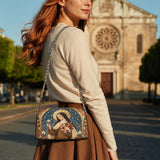 Catholight St. Thérèse of Lisieux Shower of Roses Leather Crossbody Bag