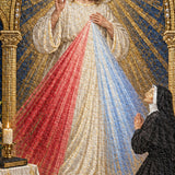 Catholight St. Faustina Divine Mercy Vision Leather Rosary Pouch