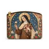 Catholight St. Thérèse of Lisieux Shower of Roses Leather Rosary Pouch