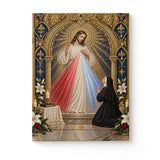 Catholight St. Faustina Divine Mercy Vision Canvas Wall Art