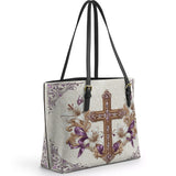 Catholight Faith & Florals Leather Tote Bag