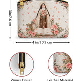 Catholight St. Thérèse of Lisieux Little Way Leather Rosary Pouch