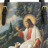 Catholight The Divine Shepherd's Grace Leather Tote Bag